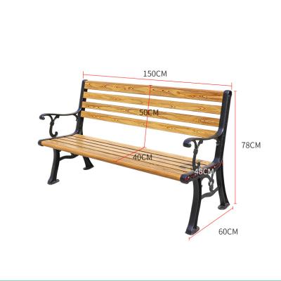 China Modern Outdoor Park Chair Bench Outdoor Leisure Backrest Square Cast Aluminum Strip Chair Yard Garden Iron Bench for sale