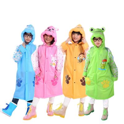 China Bachelorette rainwear manufacturers direct children's raincoat cartoon environmental children new with schoolbag students for sale