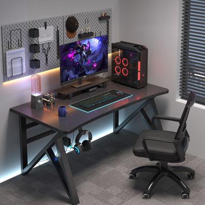 China Other Water resistant surface thickened table gaming table l shape gaming desk with large shelf for sale