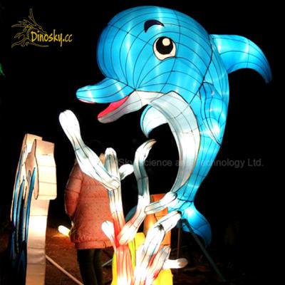 China Attractive Festival Decoration Dolphin Festival Lanterns Decoration in Theme Park Shopping Mall Street for sale