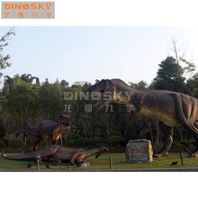 China Entertainment Fiberglass Customized Life Size Dinosaur Statue Sculpture for sale