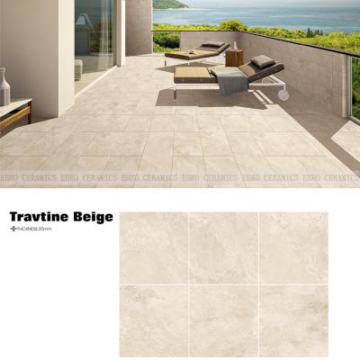 China Exterior Tiles 2cm Rustic Travertine Paver Flooring Porcelain Tiles EB26618 for sale