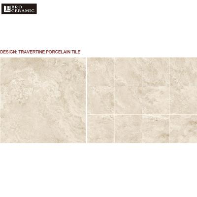 China Full Body Ceramic Tiles Ebro Light Travertine Look Rustic Beige Anti Slip Natural Matte Porcelain Tiles Flooring for sale