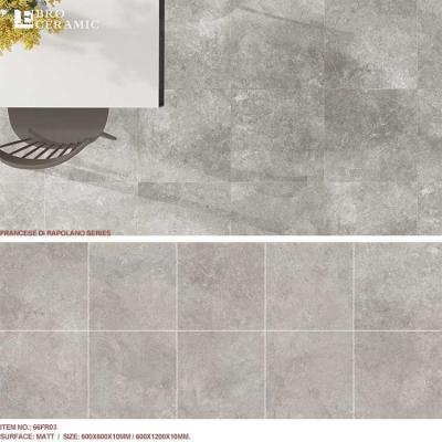 China Full Body Ceramic Tiles New Stone Look Stone Look Gray Modern Rustic Tile Design Matte Porcelain Floor Tiles 60x120 60x60 for sale