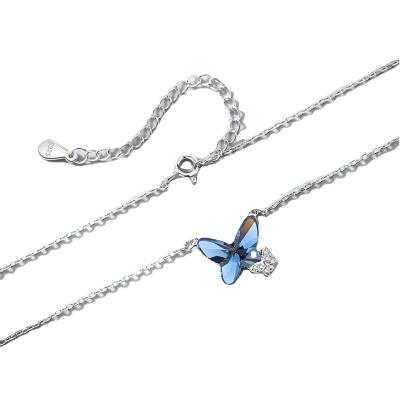 China Romantic New Products 2021 2022 Trending Jewelry 925 Silver Necklaces With Butterfly Pendant for sale