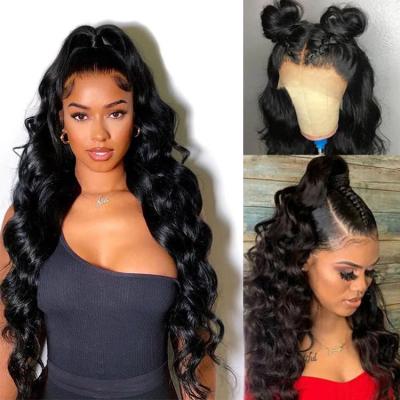 China Hair Lace Frontal Wig Pre Plucked High Ponytail Natural Color Pre Plucked Brazilian Water Hair 360 Curly Swiss HD Lace Frontal Wigs With Baby Hair for sale