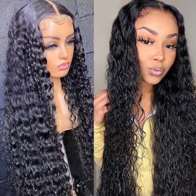 China 10-30 Inch Hd Cuticle Aligned Virgin Hair Lace Frontal Wig Customized Logo Customized Deep Wave 360 ​​Brazilian Hair Hd Swiss Lace Frontal Wigs With Baby Hair for sale