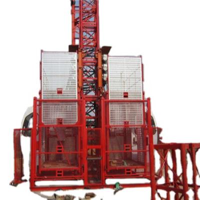 China Factory SC100/100 0-36m/min 1ton Electric Double Cage Construction Lift for sale