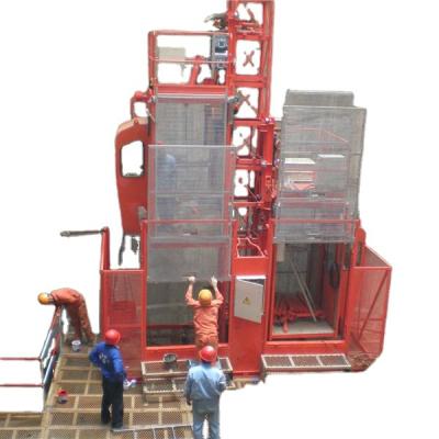 China Factory SC150/150 0-33m/min 1.5ton double cage construction electric passanger lift for sale