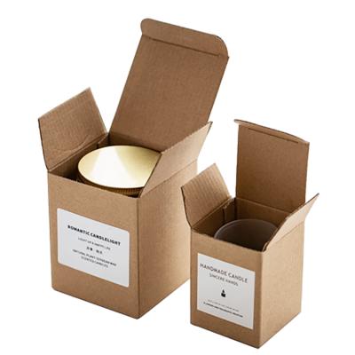 China Recycled Materials Custom Recycled Candle Box And Jar Packaging Logo Printing Kraft Brown Paper Empty Box Cardboard With Inserts For Soap Cream for sale