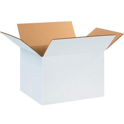 China Recycled Materials Wholesale Custom Mailing Box Simple White Logo Recycled Kraft Mailer Carton Storage Box 3/5 Layer Printing For Apparel Delivery for sale