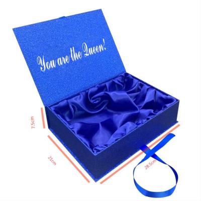 China Recycled Materials Luxury Custom Logo Wig Gift Box With Satin Lining Hair Bundles Extension Packaging Cardboard Beauty Box For Apparel for sale