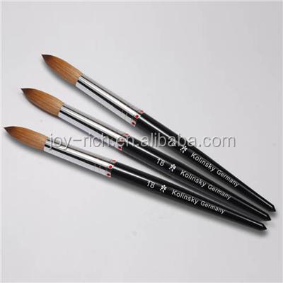 China Nail Brush Black Aluminum Handle Acrylic Nail Brush for sale