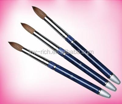 China Kolinsky Acrylic Pure Powder Metal Handle Nail Brush Blue Nail Brush for sale