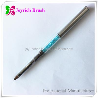 China Professional Nail LOGO Rhinestone Kolinsky Hair Brush Custom Made NAIL Nail Artists 3D for sale