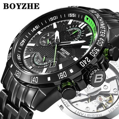 China Brand Automatic Watch Fashion Sport Skeleton Date BOYZHE Tourbillon Movement Man Automatic Mechanical Watch for sale