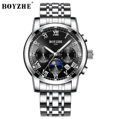 China Boyzhe Date Wholesaler Stainless Steel Fashion Style Custom Automatic Logo Movement Mechanical Watches for sale