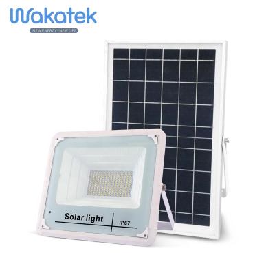 China Wakatek Aluminum 30w 50w 100w Security Lighting Outdoor Solar Motion Sensor Led Solar Flood Light WK-JF-100W for sale