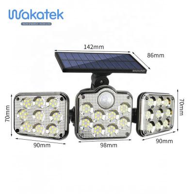 China Outdoor Led Lighting Fixtures WAKATEK 20W138SMD 122 SMD Wall Lights 3 Modes Outdoor Wireless Solar Lights Outdoor Lamp For Outdoor for sale