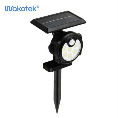 China Motion Sensor Solar Light Outdoor Led Solar Garden Wall Lamp WAKATEK Wall Mount Lamp Garden Light for sale