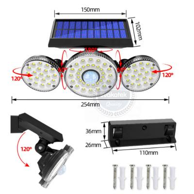 China WAKATEK Solar Garden Wall Light Adjustable Solar Wall Light Waterproof Solar Powered Led Battery Light for sale