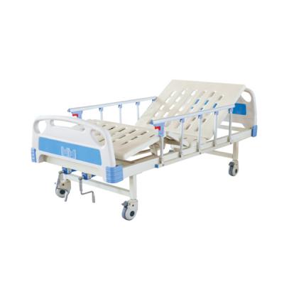 China Factory Price Hospital Furniture 2 Crank Backrest 0 -70 Best Manual Medical Bed With Side Rail for sale