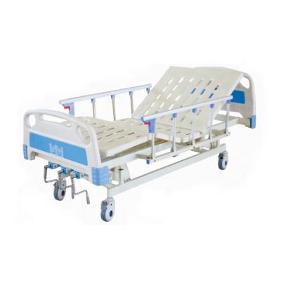 China High quality home hospital clinic 3 function hospital bed with 3 crank handle with ABS head and foot board for sale