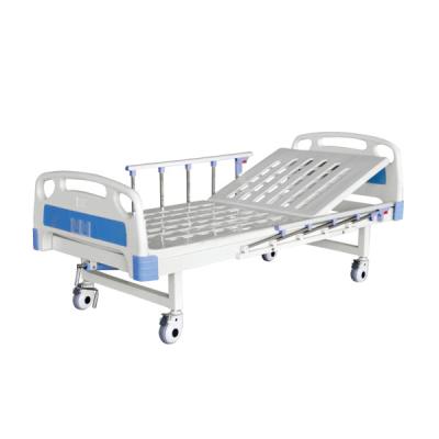 China Metal manual adjustable medical hospital bed with rails for sale for sale