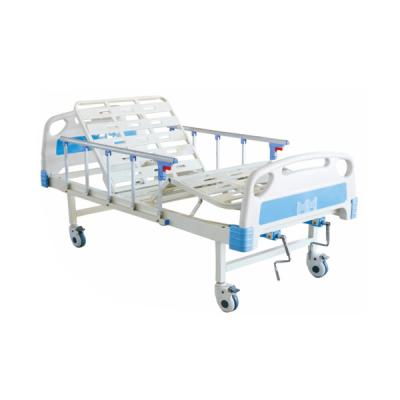 China Hot Selling Cheap Backrest Price Manual Two Crank Hospital Bed For Clinic And Hospital for sale