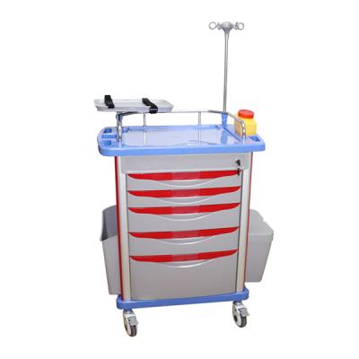 China Plastic Hot Sale Emergency Cart With IV Pole for sale