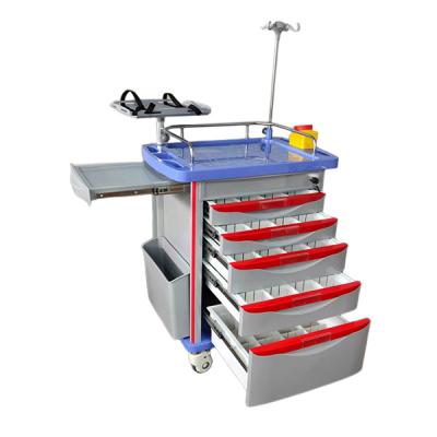 China Hospital Trolley Factory Price Hospital Trolleys ABS Emergency Carts For Hospital And Clinic for sale