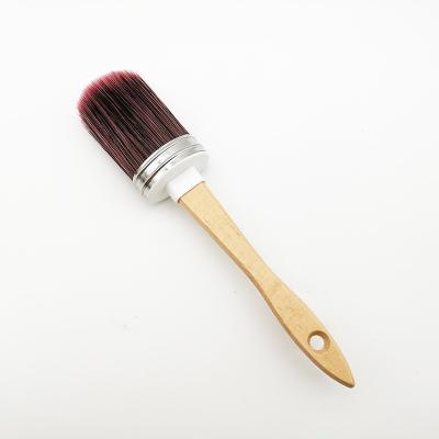 China D12002 Master Handle Good Quality Soft Handle Polyester Filament Paint Brush Synthetic Round Chalk Paint Brush With Pointed Tip for sale