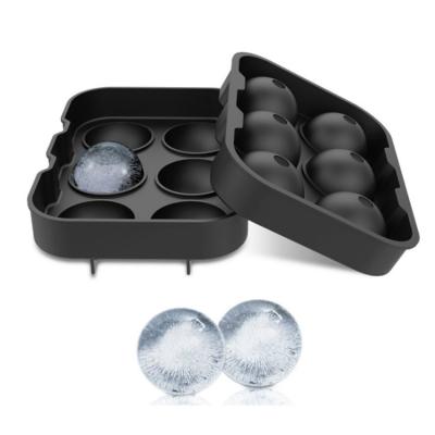 China Hot Viable Wholesales Amazon Seller Whiskey BPA Free Reusable Silicone Ice Cube Tray Ball Mold Square Ice Mold for sale