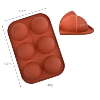 China Viable USE Food Grade Round Chocolate Mold Hemispherical Silicone Cake Mold for sale