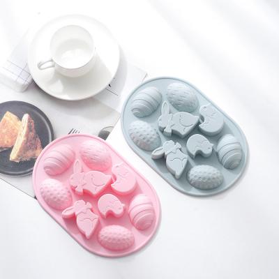 China 10 Cavity Egg Viable Chocolate Candy Easter Cupcake Jello Soap Resin Silicon Baking Mold for sale