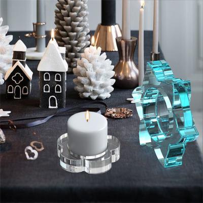 China Viable Round Silicone Mold Windmill Star Petal Candle Holder Resin Mold For Candle Storage for sale