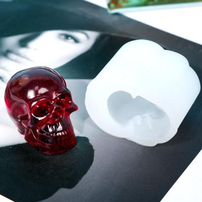 China Viable Epoxy DIY Bracelet Key Chain Jewelry Making Resin Skull Silicone Key Mold for sale