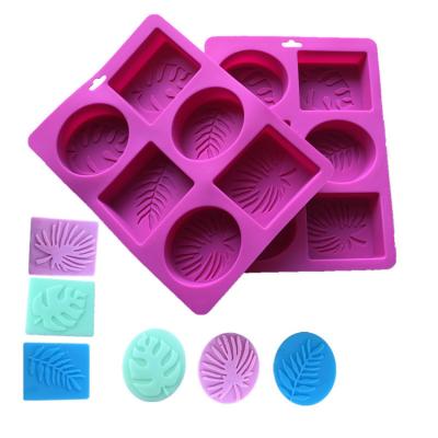 China Viable Handmade Soap Making Craft Rectangle 6 Cavities Oval Silicone Soap Mold For Home Bathroom Soap Forms for sale