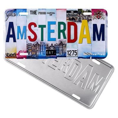 China Custom Souvenir Amsterdam License Plate Souvenir for sale