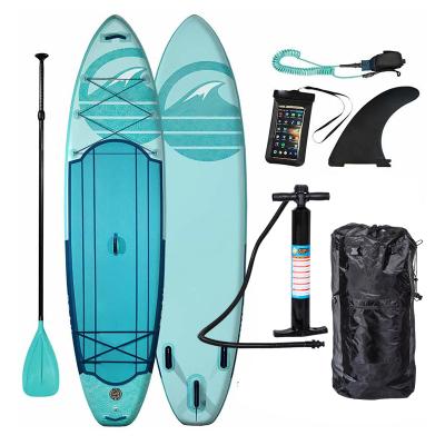 China Double-Layer Unisex Inflatable Surfboard Adjustable Paddle Inflatable Surf Board Stand Up SUP Paddle Board for sale