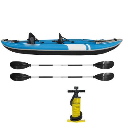 China LLDPE HULL for Fishing Kayak 2022 New PVC Inflatable Kayak Set Boat 2 Person Kayak Inflatable Boat with Paddles and Pump for sale