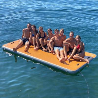 China DWF Unisex Plastic Inflatable Water Floating Swim Fishing Camping Pontoon Air Deck Basking Dock Dock For Sale for sale