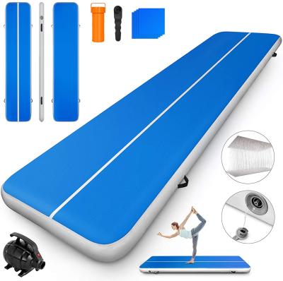 China PVC 3*1*0.1m Inflatable Gymnastics Mat Air Floor Tumble Air Track Set with Compressor and Repair Kit for sale