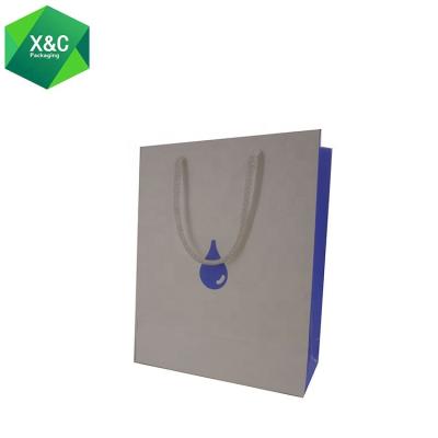 China Disposable Carry Paper Gift Bags Custom Logo Printing With Rope Handle for sale