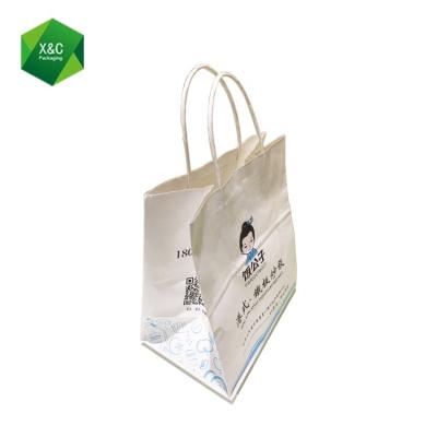 China Disposable Custom White Snack Take Away Fast Food Package Paper Bag for sale