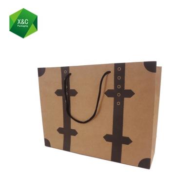 China Recyclable Cheap Kraft Paper Shoes And Clothing Shopping Bag With Twisted Paper Handle for sale