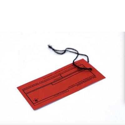 China Viable Custom New Design Vintage Red Jeans Annotate Printing Paper Gift Hang Tags for sale