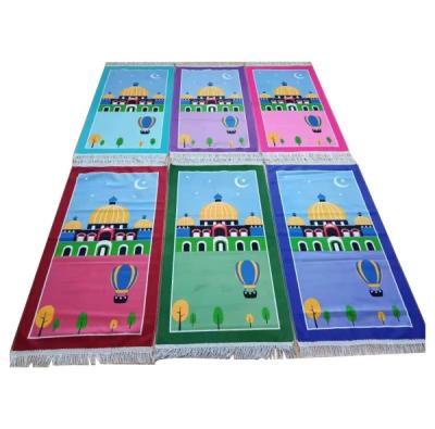 China Stain Resistant Mixed Colors Kids Muslim Prayer Rug for sale