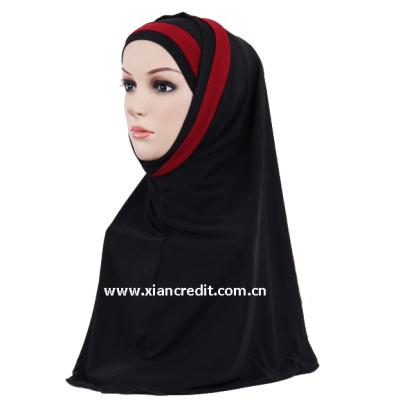 China One Piece Polyester Hijab, New Simple Hijab Design, Black for sale