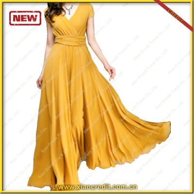 China Anti-wrinkle big size women dress casual silk dresses for sale